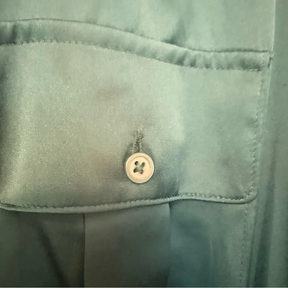 Express Deep Teal Button-Up Jumpsuit XL - Picture 10 of 12